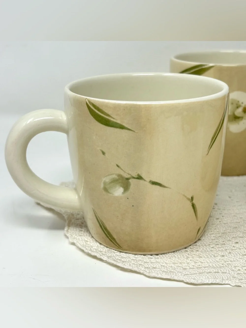 Crate & Barrel Orchid Royal Stafford Made In England Three Coffee Mugs Tea Cups